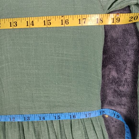 Umgee Mini Dress Women Small Sage Green Embroidered Bell Sleeve Boho Peasant - Picture 5 of 10